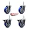 Service Caster 4 Inch Blue Polyurethane Wheel Swivel 34 Inch Threaded Stem Caster Set 2 Brakes SCC SCC-TS20S414-PPUB-BLUE-34212-2-PLB-2 - alternate 3